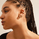 FRIENDS wide chunky hoop earrings and cuff, gold-plated