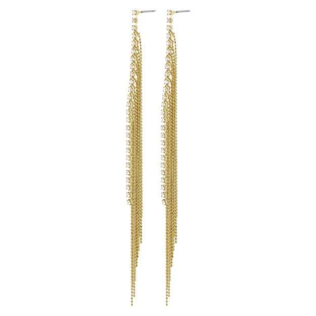 ANE crystal waterfall earrings gold-plated