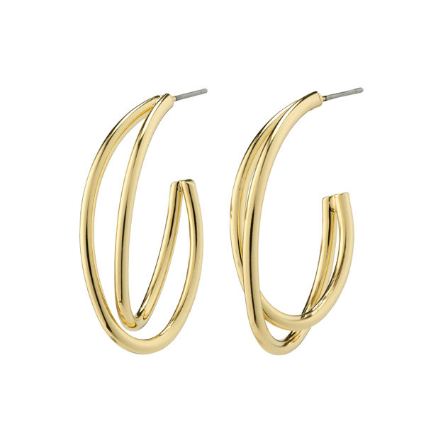 ANGELICA graphic hoop earrings gold-plated