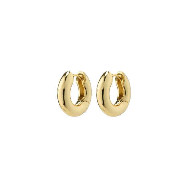 AICA recycled chunky huggie hoop earrings gold-plated