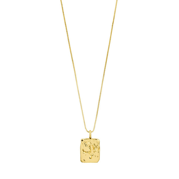 KINDNESS recycled square coin necklace gold-plated