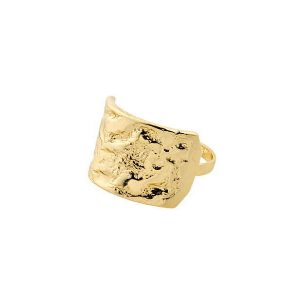 KINDNESS recycled rustic statement ring gold-plated