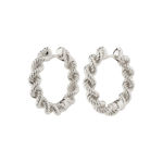 ANNIKA recycled robe chain hoop earrings silver-plated