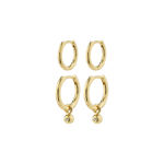 ANNETTE hoop earrings 2-in-1 set gold-plated