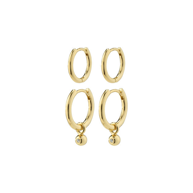 ANNETTE hoop earrings 2-in-1 set gold-plated