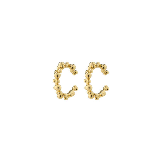 SOLIDARITY recycled bubbles ear cuffs gold-plated