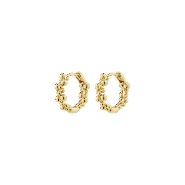 SOLIDARITY recycled small bubbles hoop earrings gold-plated