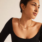 SOLIDARITY recycled organic shaped necklace gold-plated