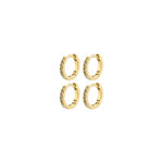 FRIENDS crystal huggie hoops, 2-in-1 set,  gold-plated