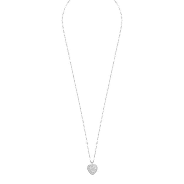 Sanne heart pendant neck s/clear - 42 cm