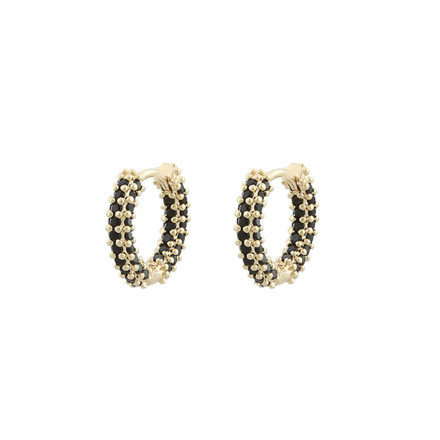 Sanne small ring ear g/black