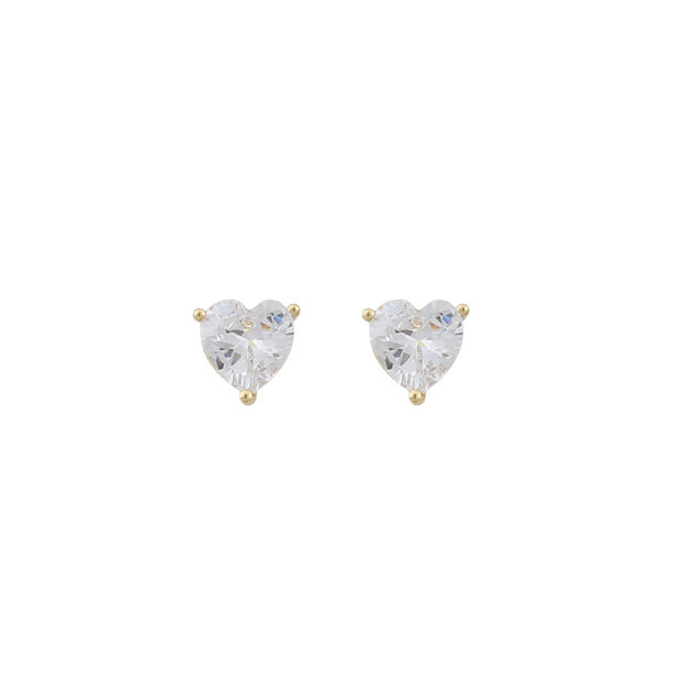 Sanne small heart ear g/clear