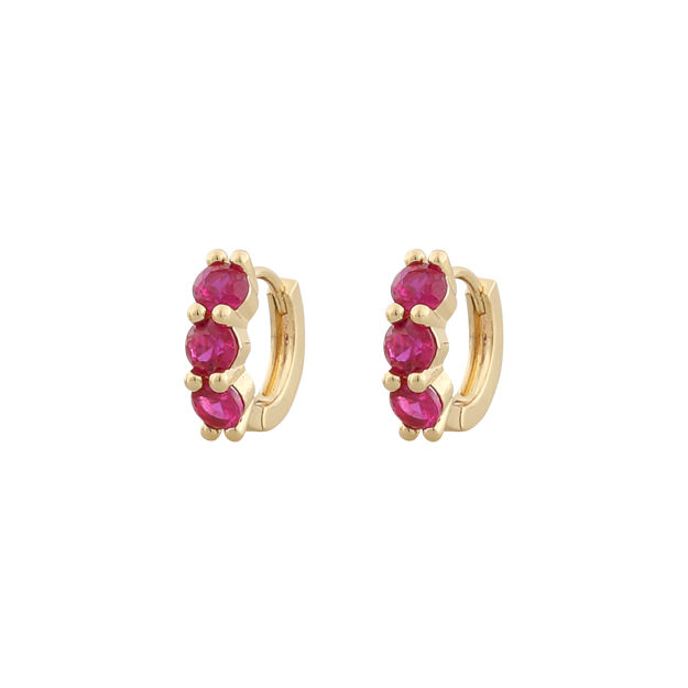 Kelly small ring ear g/fuchsia