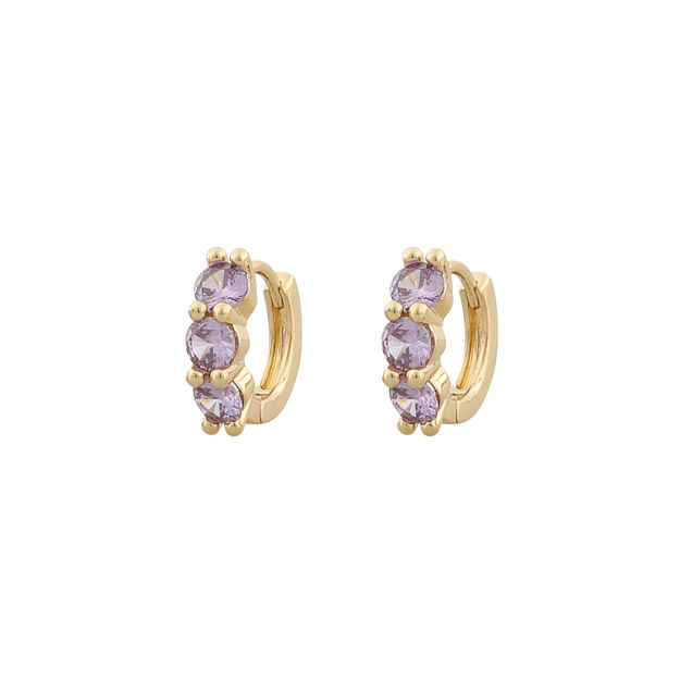 Kelly small ring ear g/purple