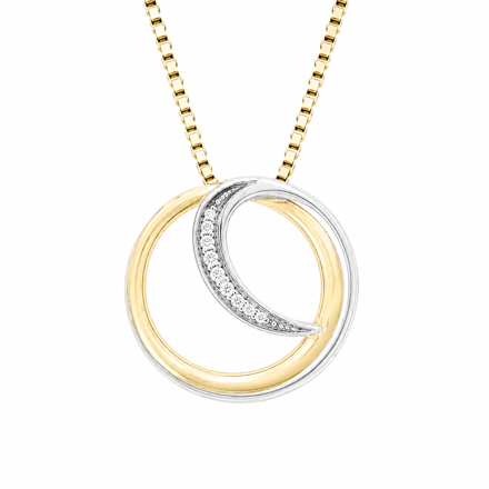 Gull anheng tofarget sirkel med diamant 0,045ct WSI3