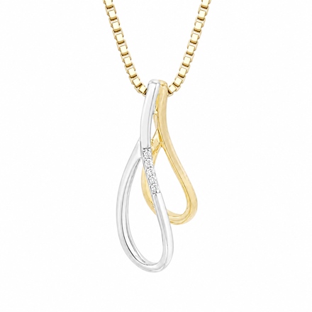 Gull anheng tofarget sirkel med diamant 0,015ct WSI3