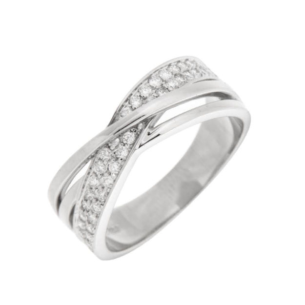 Hvitt gull ring diamant 0,30ct WSI3