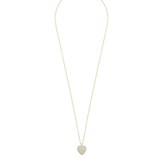 Sanne heart pendant neck g/clear - 42 cm