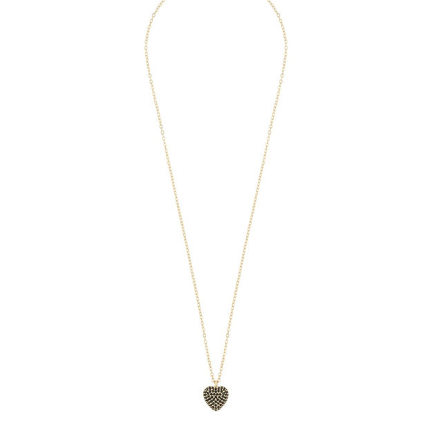 Sanne heart pendant neck g/black - 42 cm