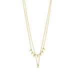 SIA recycled crystal chain 2-in-1 gold-plated