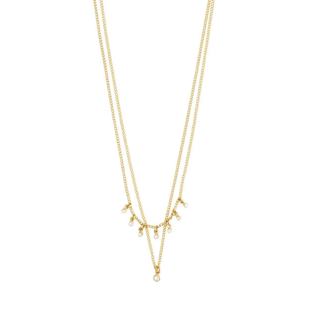 SIA recycled crystal chain 2-in-1 gold-plated