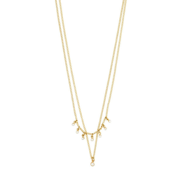 SIA recycled crystal chain 2-in-1 gold-plated