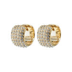 BE crystal huggie hoop earrings gold-plated