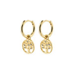 IBEN recycled tree-of-life hoop earrings gold-plated