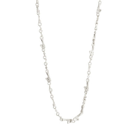 HALLIE organic shaped crystal necklace silver-plated