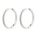 BE crystal hoop earrings silver-plated