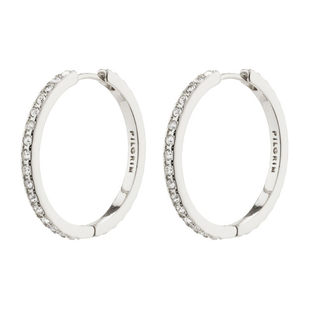 BE crystal hoop earrings silver-plated