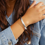 BE bangle bracelet silver-plated