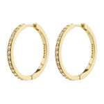 BE crystal hoop earrings gold-plated