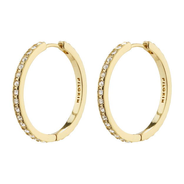 BE crystal hoop earrings gold-plated