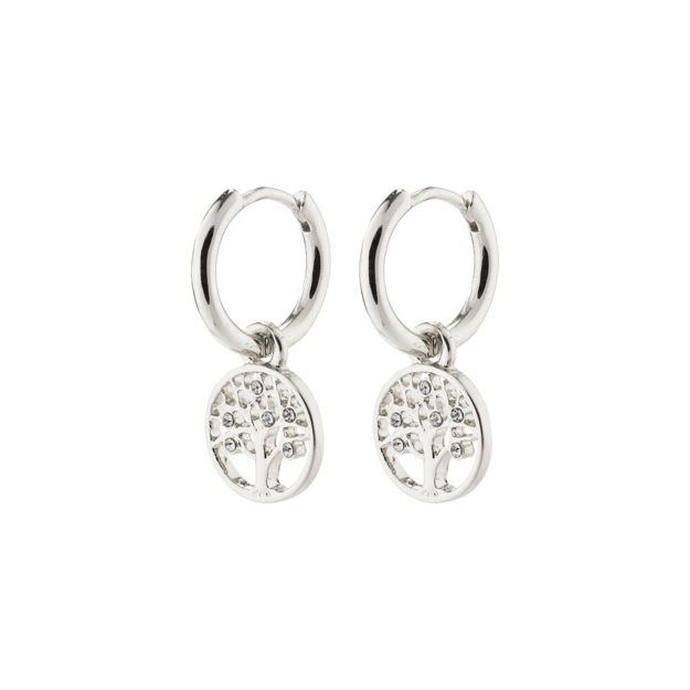 IBEN recycled tree-of-life hoop earrings silver-plated