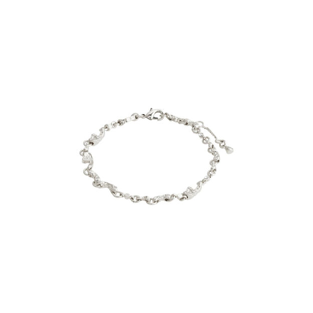 HALLIE organic shaped crystal bracelet silver-plated