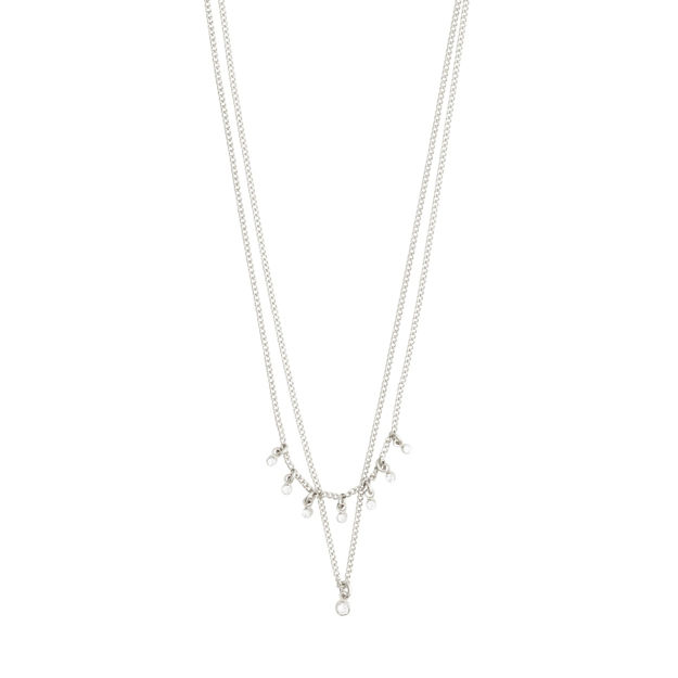 SIA recycled crystal chain 2-in-1 silver-plated