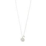 BREATHE recycled crystal coin necklace silver-plated