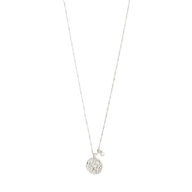 BREATHE recycled crystal coin necklace silver-plated