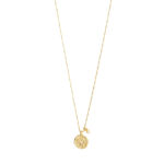 BREATHE recycled crystal coin necklace gold-plated