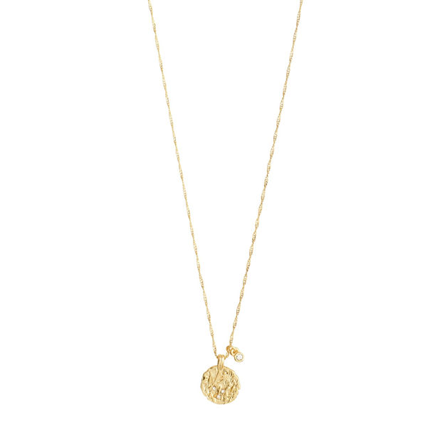 BREATHE recycled crystal coin necklace gold-plated