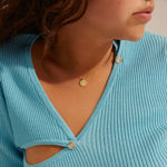 BREATHE recycled crystal coin necklace gold-plated
