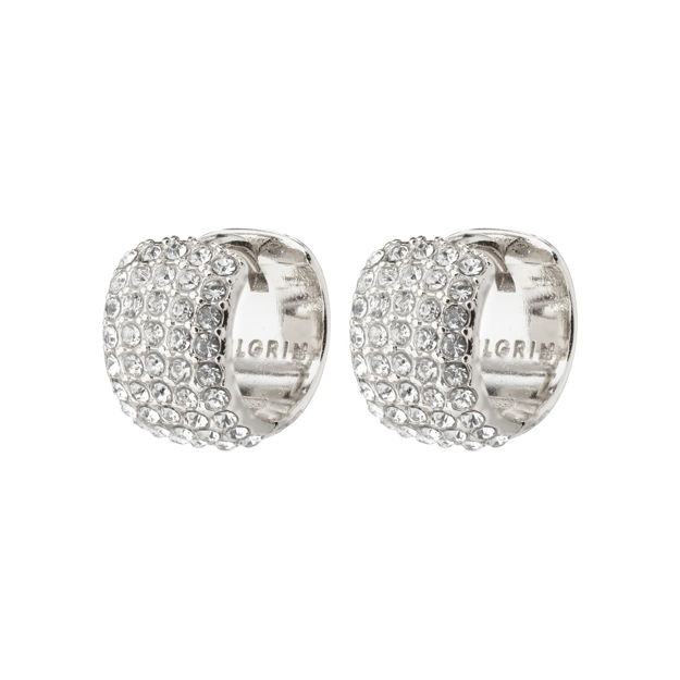 BE crystal huggie hoop earrings silver-plated