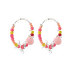PAUSE pearl hoops coral/gold-plated