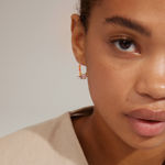 PAUSE pearl hoops coral/gold-plated