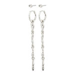 BREATHE recycled earrings 2-in-1 set silver-plated