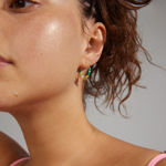 PAUSE pearl hoops green/gold-plated