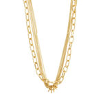 PAUSE recycled cable & curb chains necklace gold-plated