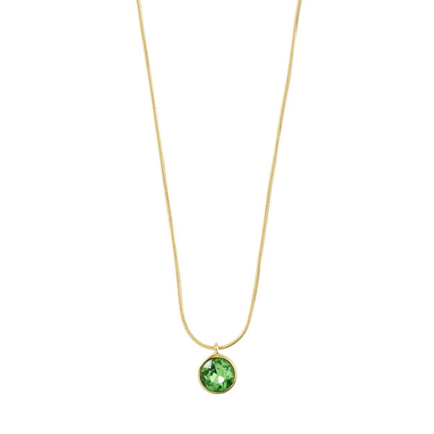 CALLIE recycled crystal pendant necklace green/gold-plated