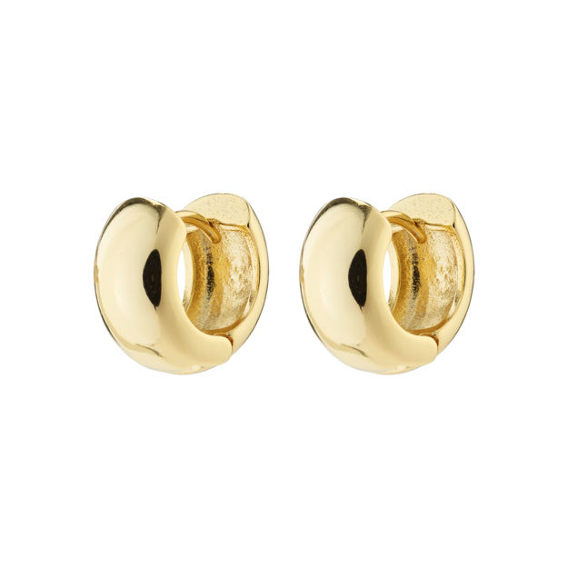 ANAIS recycled chunky huggie hoop earrings gold-plated